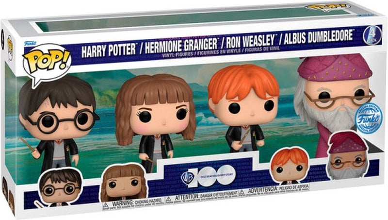 Funko Pop! 4-pack Harry Potter Hermione Ron Albus Dumbledore - edición especial Warner Bros