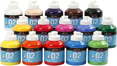 Colori acrilici opachi dell'azienda Creativ, vari colori, 15x500 ml 1 scatola