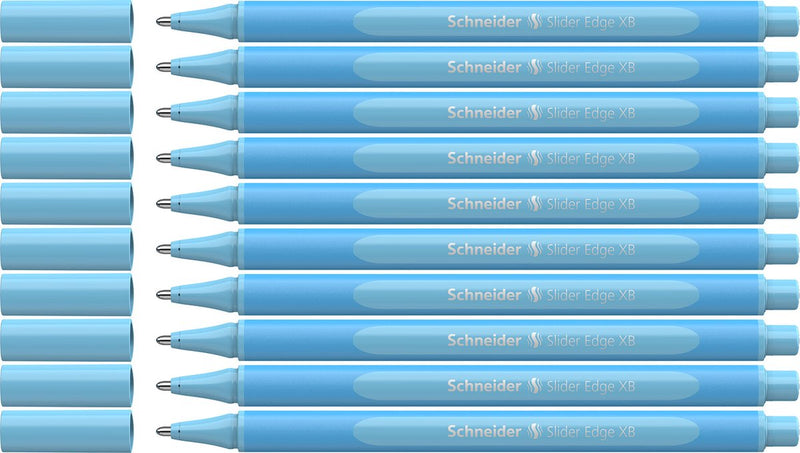Schneider strumenti di scrittura penna a sfera schneider - slider edge pastel - pennino xb - colore scrittura pastello baby blue - 10 pezzi - s-152230-10