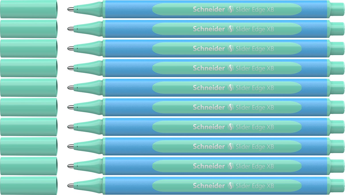Schneider schrijfwaren schneider balpen - slider edge pastel - penpunt xb - pastel mint - 10 stuks - s-152224-10
