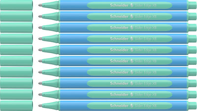 Schneider strumenti di scrittura penna a sfera schneider - slider edge pastel - pennino xb - pastello mint - 10 pezzi - s-152224-10
