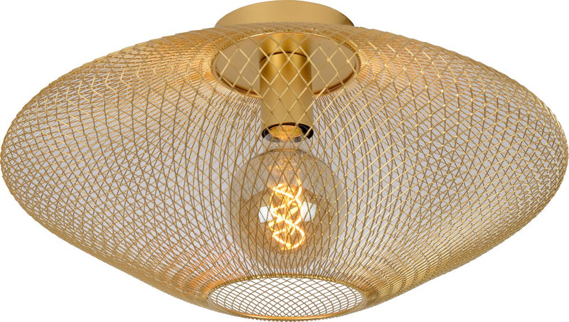 Lucide mesh - lampada da soffitto (plafoniera) - ø 45 cm - 1xe27 - ottone oro opaco