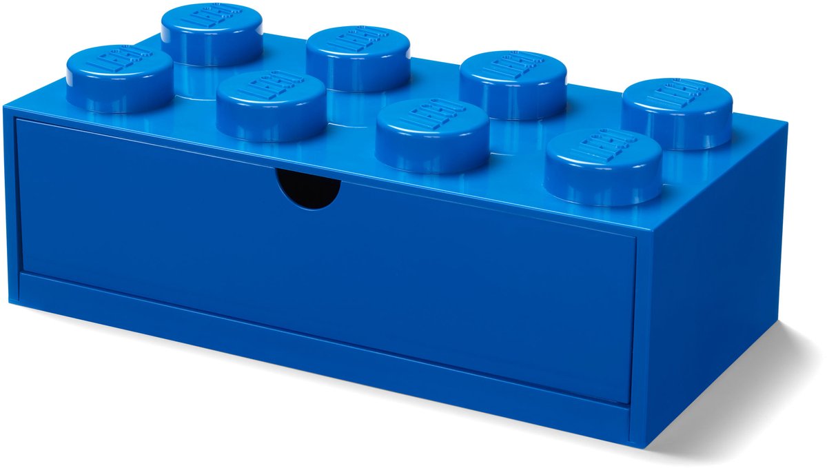 Cassetto scrivania Lego mattoncino 8, blu -