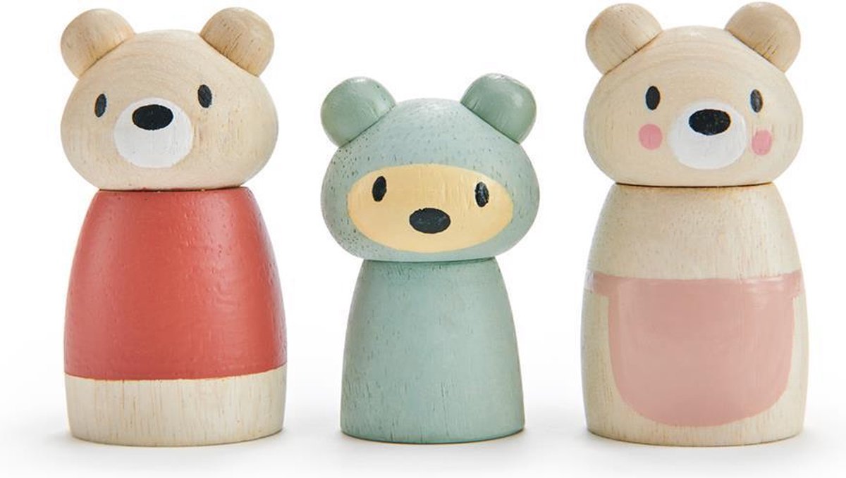 Juguetes de hoja tierna figuras de juego cuentos de osos madera junior 3 piezas