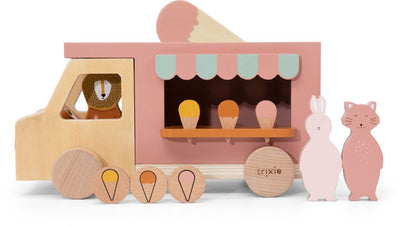 Carretto dei gelati in legno Trixie - 3 anni+ - con serratura a moneta Mr. Lion - legno FSC - carino come regalo di compleanno