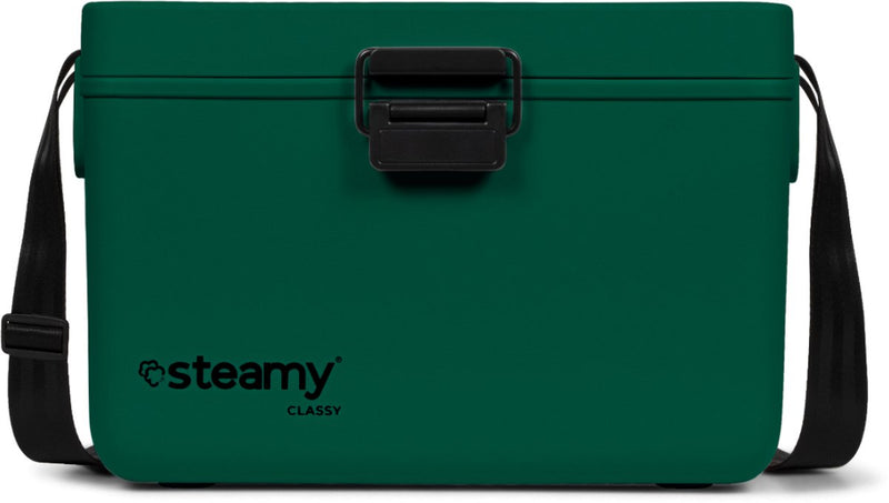 Steamy classy 12 - kleine koelbox incl. divider snijplank met schouderband - 12 liter - pine green