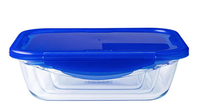 Pyrex - cook go schaal set van 7 stuks - borosilicaatglas - transparant blauw