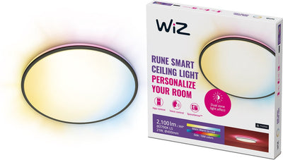 Wiz plafondlamp rune zwart - slimme led-verlichting - gekleurd en wit licht - geïntegreerd led - 21w - wi-fi