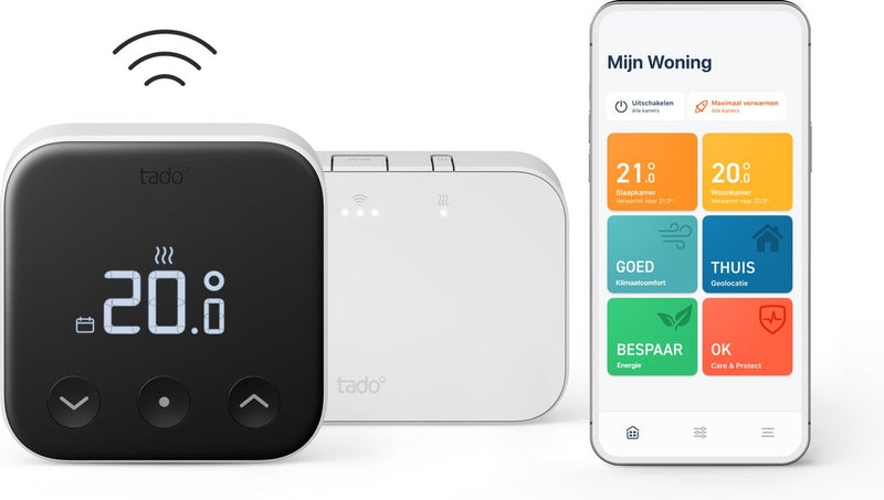 Termostato inteligente inalámbrico x de Tado° - kit de inicio - termostato inteligente - funciona con Google Home, Alexa Apple Home Kit - blanco y negro