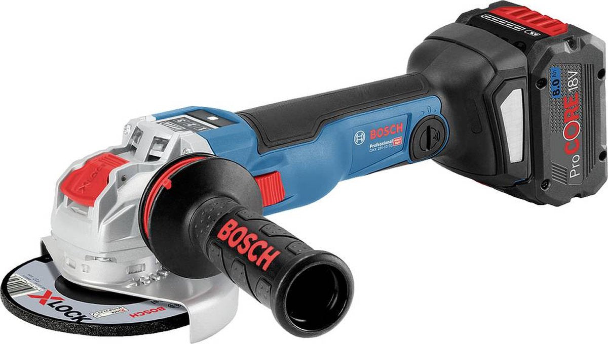 Amoladora angular inalámbrica bosch professional gwx 18v-10 sc 125mm x-lock 18v 5.5ah en l-boxx - 06017b0402