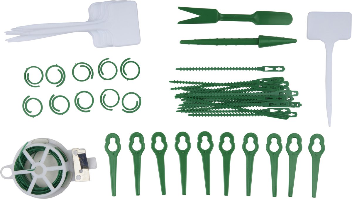 Set accessori per piante Kinzo - set di accessori per piante 53 pezzi - comprese etichette per piante, legacci per piante e filo da giardino - accessori per la cura delle piante