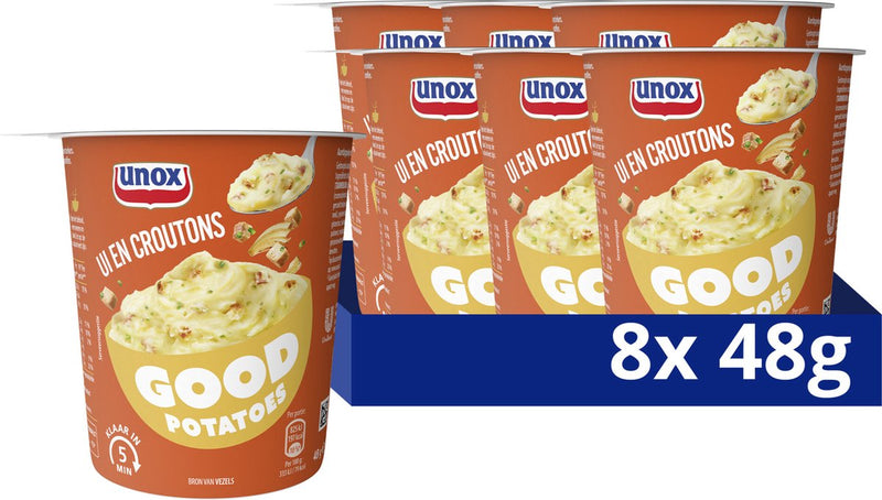 Patate buone Unox - cipolla e crostini - 8 x 48 g - confezione risparmio