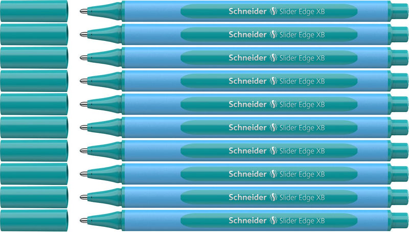 Schneider strumenti di scrittura penna a sfera schneider - slider edge pastel - xb - pastel ocean - 10 pezzi - s-152234-10