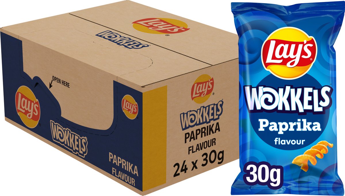 Lay's wokkels paprika - chips - 24 x 30 gram