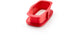 Lékué stampo a cerniera rettangolare con piatto in ceramica ø 24 cm - rosso