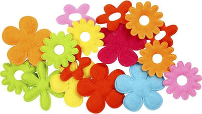 Creativ company fiori in feltro, misura 35x45 mm, spessore 1,2 mm, 16 pezzi 1 scatola