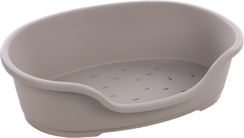 Cesta Flamingo Tuck ovalada gris – tamaño l – 81×51×24 cm – Cesta de plástico resistente y cómoda para perros de tamaño mediano