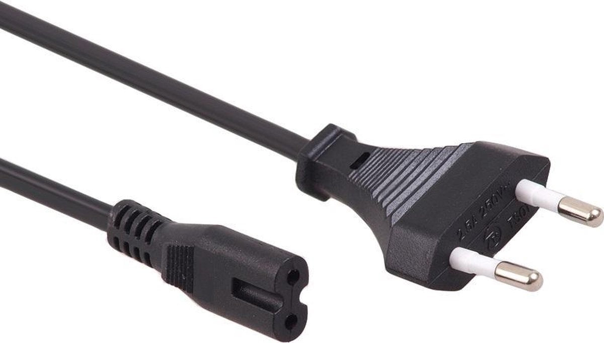 Maclean power cable power cord eu 2 pin 3 m