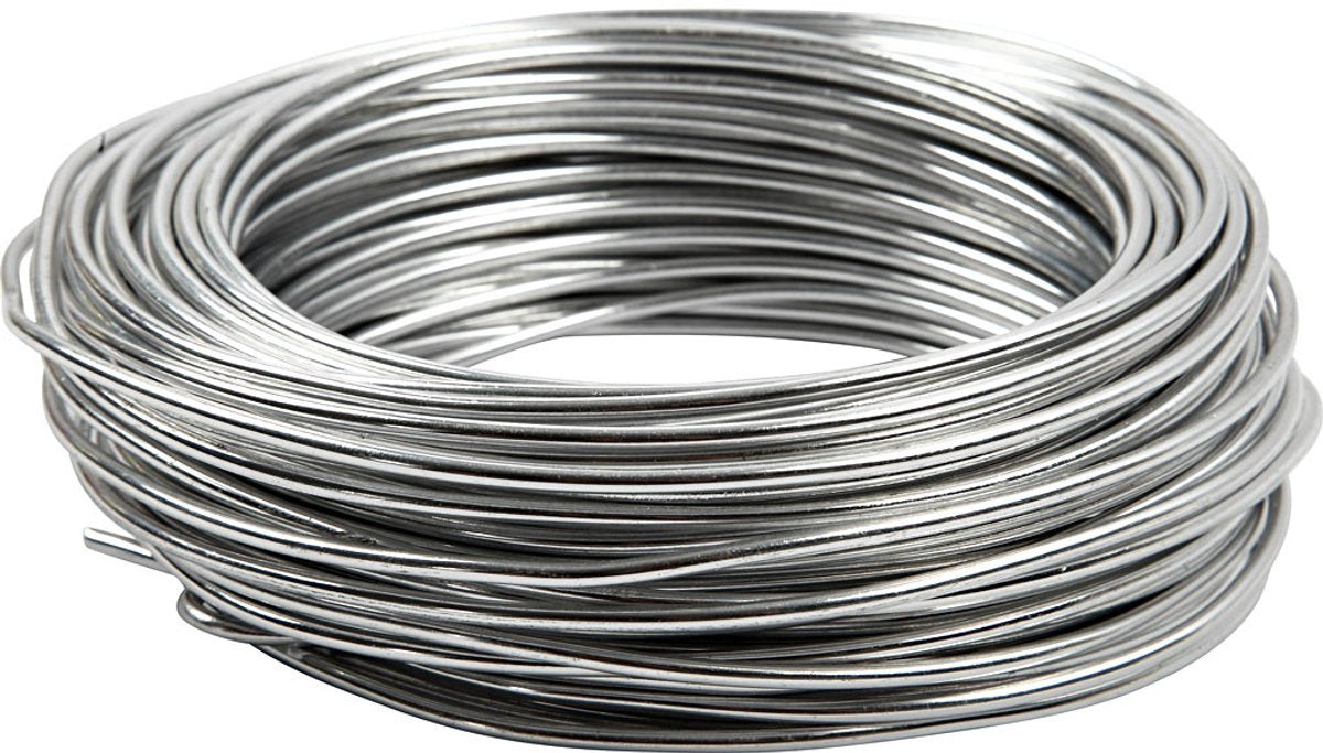 Creativ company alu wire, round, thickness 3 mm, silver, 29 m 1 roll