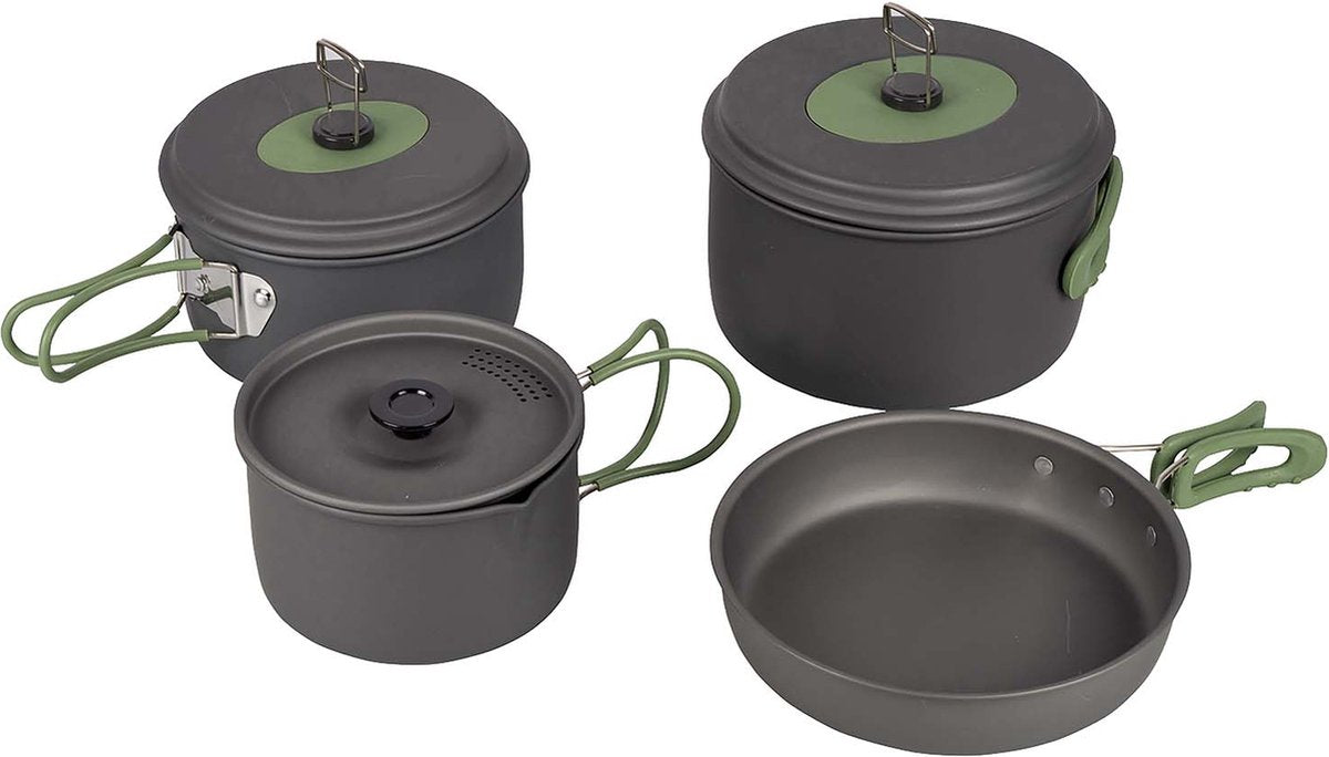 Bo-camp - set di pentole - explorer - 4 pezzi - anodizzato duro - alluminio