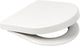 Asiento de inodoro Plieger Nola Kansas - Asiento de inodoro en forma de D - Duroplast - blanco mate - con tapa - cierre suave - montaje de acero inoxidable
