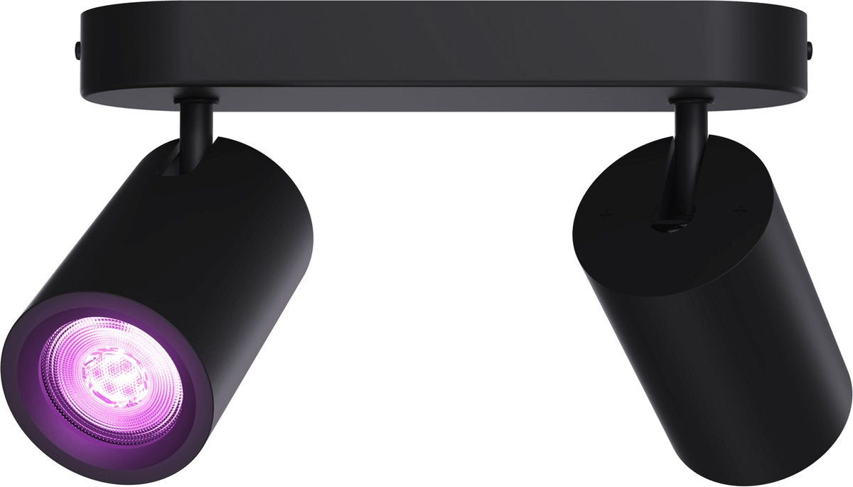 Calex smart plafondlamp - 2-lichts - slimme opbouwspot - ovaal - zwart
