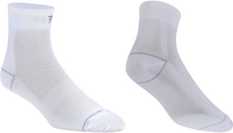 Bbb cycling fietssokken wit - 2 paar - lengte: 10cm - duurzame wielrensokken zomer - maat 35 38 - fietssokken heren en dames - combifeet bso-06