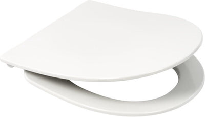 Plieger zano slim toiletbril (by pressalit) - d-vorm wc bril - duroplast - wit - met deksel - softclose - quick release - rvs bevestiging - geschikt voor geberit toilet