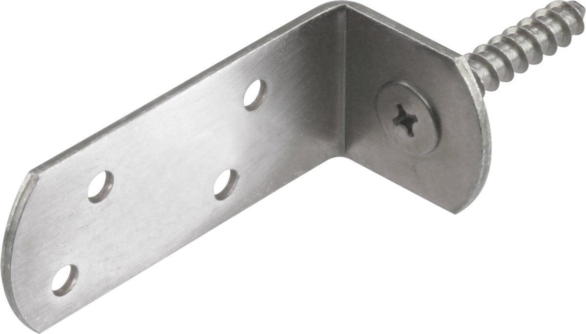 Merkloos sans marque l-steun met schroef rvs 75x35x30 (4 stuks)