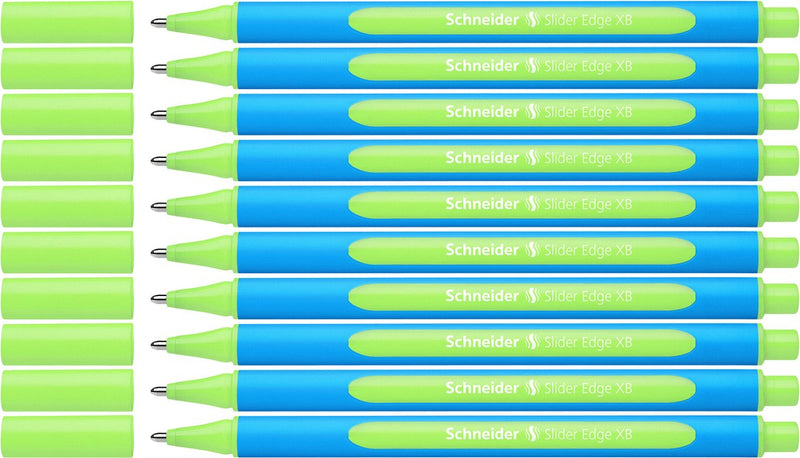 Schneider schrijfwaren schneider balpen - slider edge - xb - lichtgroen - 10 stuks - s-152211-10