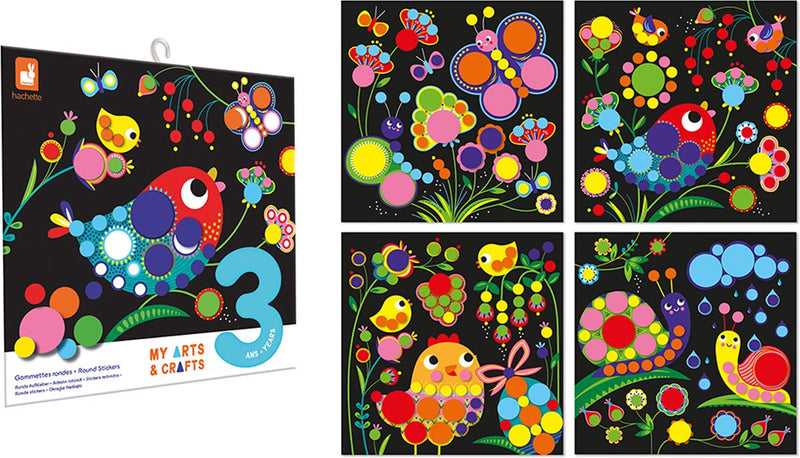 Janod - mis manualidades - juego de pegatinas de pinturas en contraste