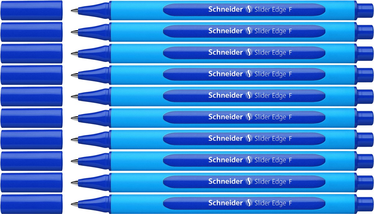 Schneider schrijfwaren schneider balpen - slider edge - penpunt f - schrijfkleur blauw - 10 stuks - s-152003-10
