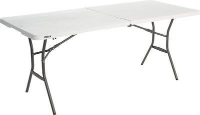 Lifetime - mesa de trabajo - mesa de buffet - 180 cm - plegable como maleta - blanco