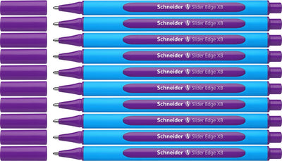 Schneider strumenti di scrittura penna a sfera schneider - bordo scorrevole - xb - viola - 10 pezzi - s-152208-10