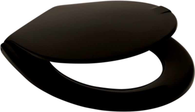 Asiento de inodoro Plieger Kadett - asiento de inodoro de forma universal - duroplast - negro - con tapa - montaje de plástico