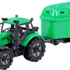 Cavallino Toys Tractor Cavallino con remolque de caballo verde, Escala 1:32