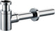 Sifón de copa Plieger design redondo acortado 5 4 con tubo de pared 30 cm con roseta cromada
