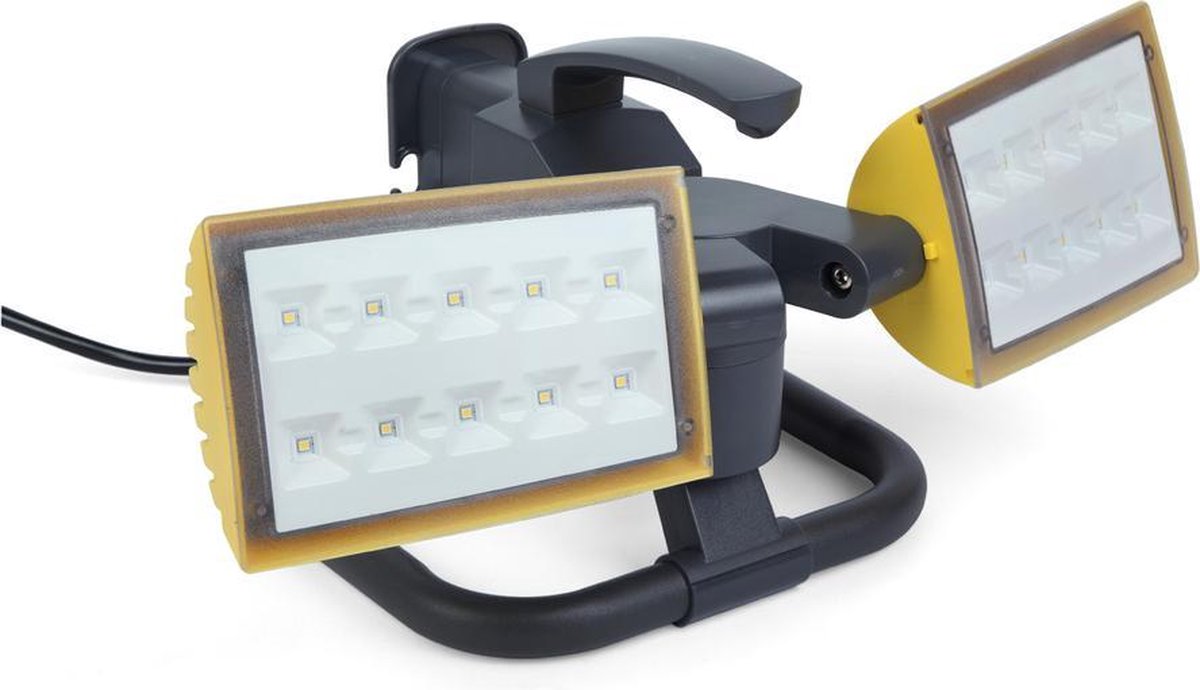 Lutec peri - werklamp met 2 koppen op voetstaander - geel