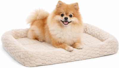 Cojín para perros Flamingo - cesta para perros - naya rectangular beige con borde 55,5x38,5cm - suave comodidad para tumbarse - resistente y cómodo