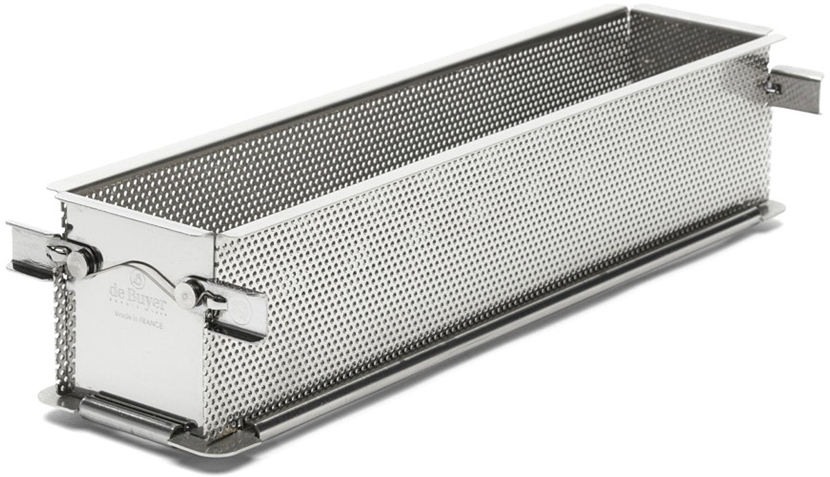 Debuyer de buy molde rectangular plegable largo geoforme - acero inoxidable perforado - 35cm