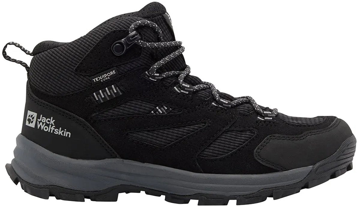 Jack wolfskin vojo tour texapore mid scarpe da passeggio nere eu 33 ragazzi, ragazze