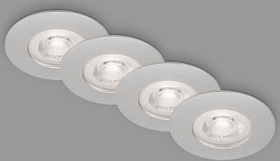Briloner kulana - juego de 4 focos empotrables LED - iluminación del baño - ø9 cm - ip44 - 4,9 w - 480 lm - 3.000 k - cromo