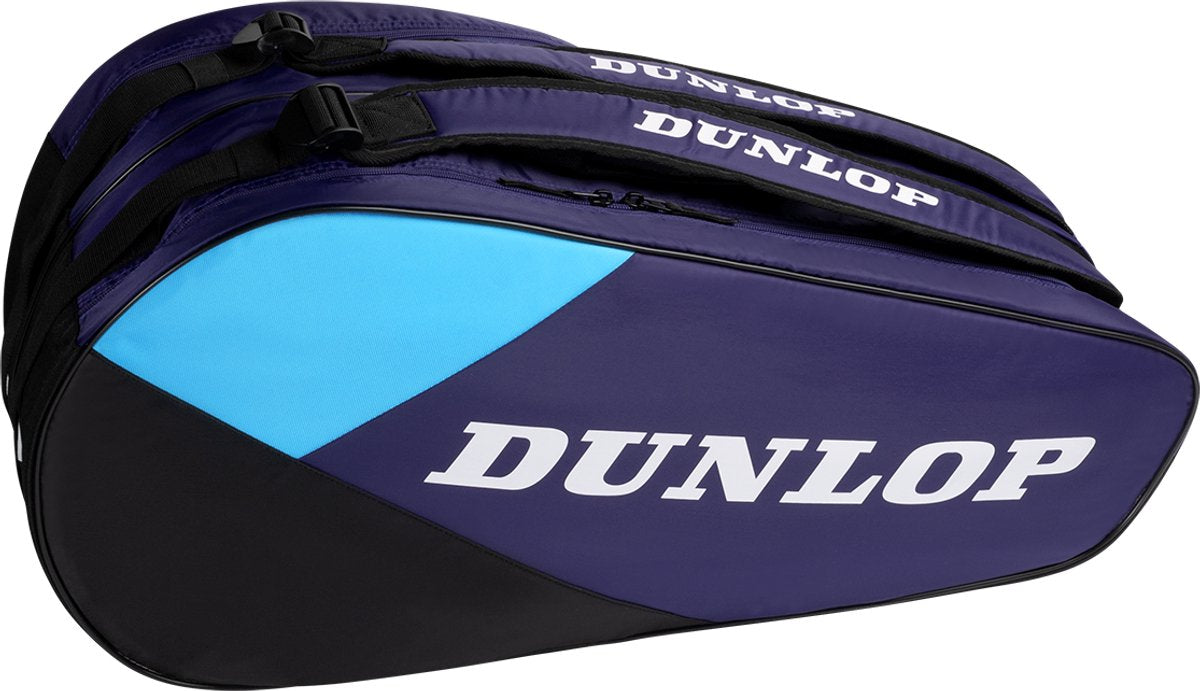 Dunlop - tennistas- fx-club 10rkt - unisex sporttas - violet zwart cyaan