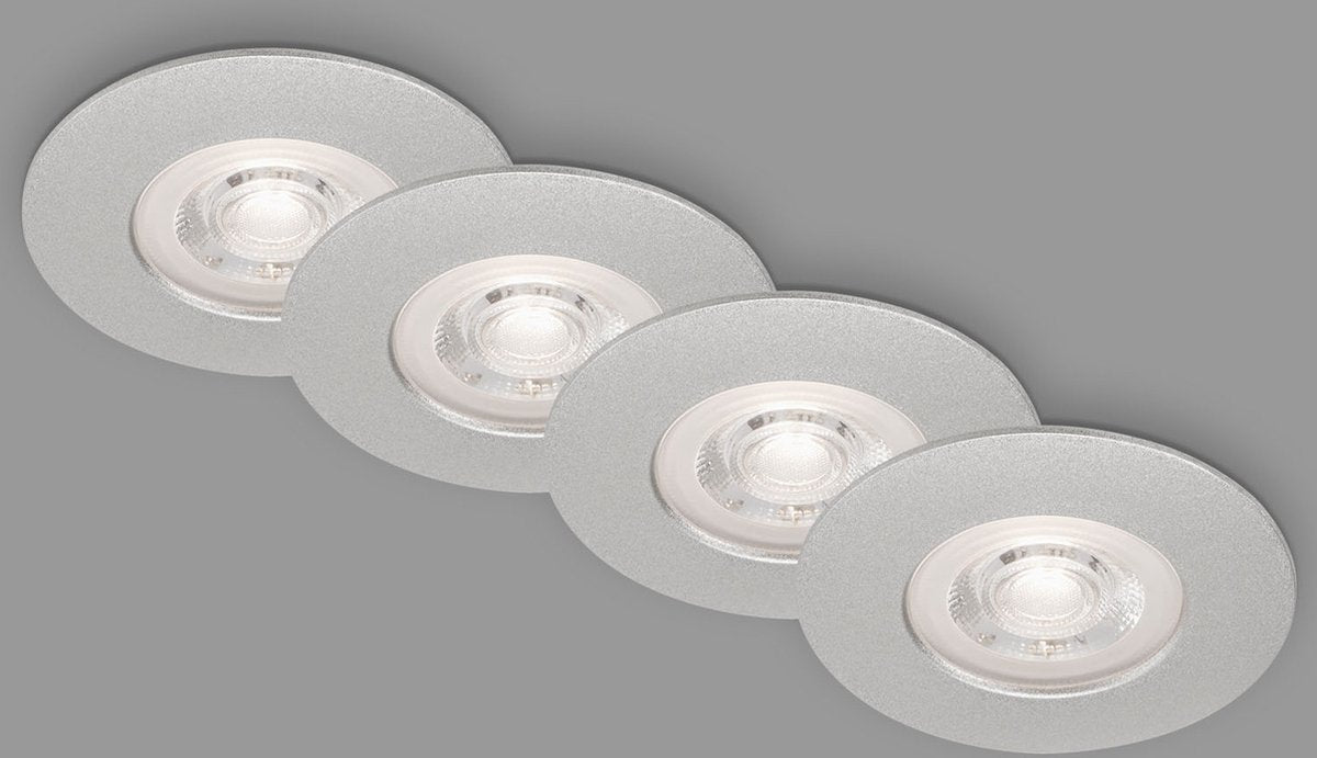 Briloner kulana - led inbouwspots - set van 4 spotjes - dimbaar badkamerverlichting - ø9 cm - 4,9 w - 480 lm - mat chroom