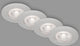 Briloner kulana - led inbouwspots - set van 4 spotjes - dimbaar badkamerverlichting - ø9 cm - 4,9 w - 480 lm - mat chroom