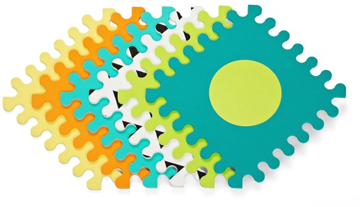 Tappetino puzzle in morbida schiuma Infantino, tappetino da gioco per bambini, 6 pezzi, colorato.