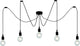 Lucide fix - lampada a sospensione - 5xe27 - adatta per loft e soffitti alti - nera