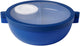Mepal vita basic bento lunch bowl - 1,5 l - 4 compartimentos, incluidos 2 recipientes extraíbles - bento box - lunch box para ensaladas - azul intenso