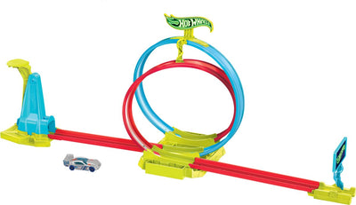 Hot Wheels - Diavoli della velocità al neon - Set di piste - Pista d'incidente con acrobazie laser