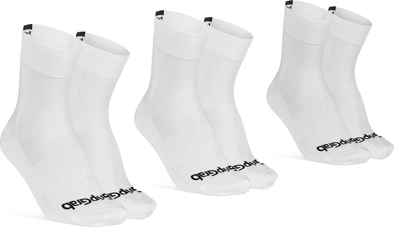Gripgrab - lightweight sl 3pack performance zomer fietssokken 3 paar coolmax wielersport sokken regular cut - wit - unisex - maat l (44-47)